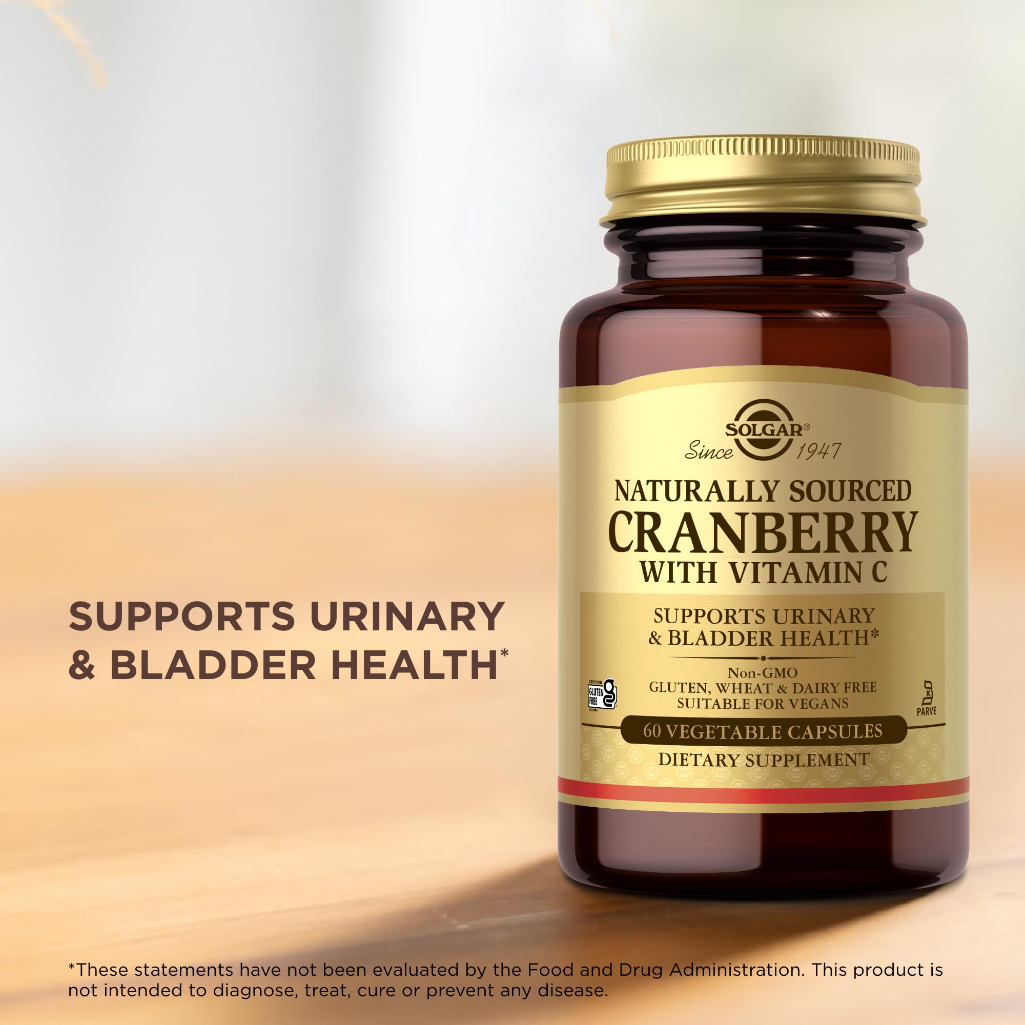Vitamin C boost in Solgar formula supports immune function alongside urinary health.