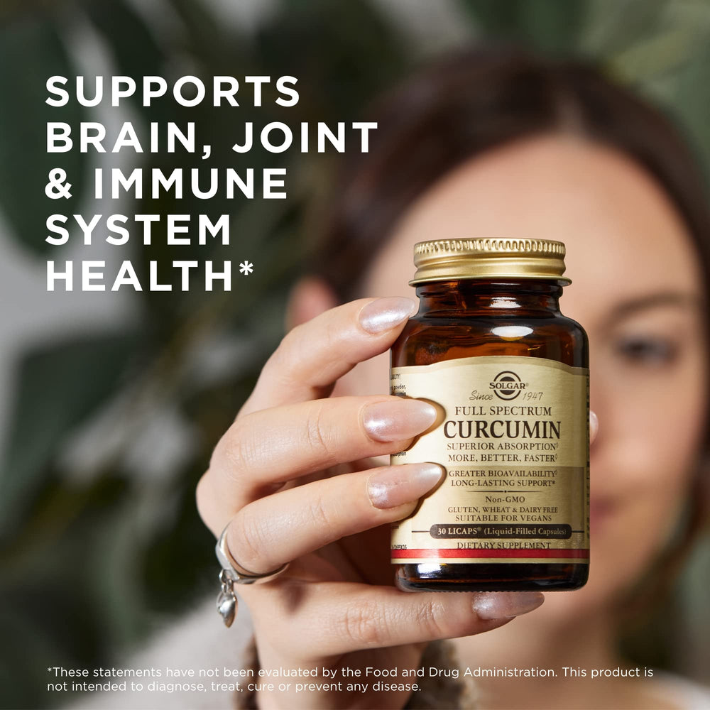 Solgar Curcumin 24-hour presence concept suggests longer-lasting support