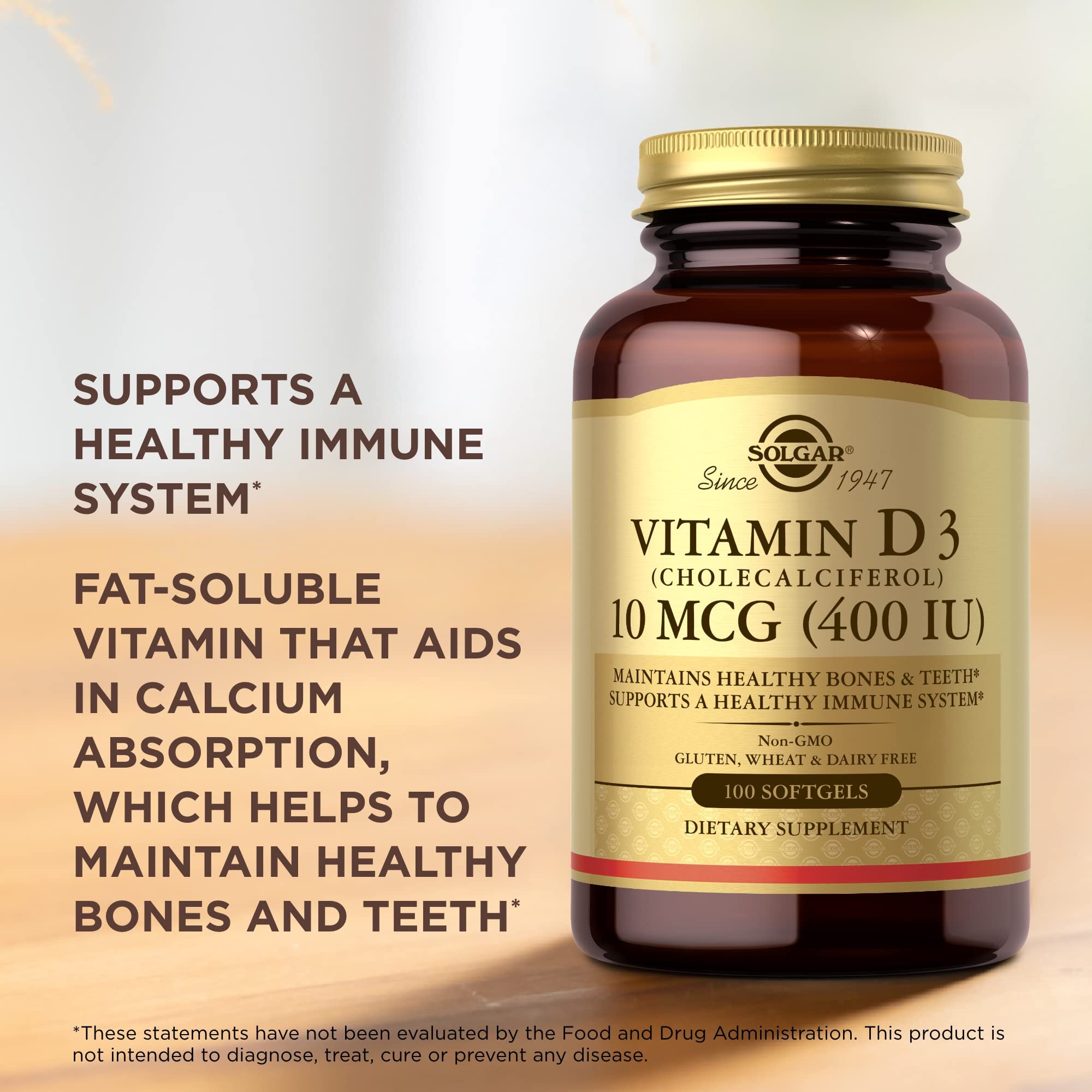 Solgar D3 bone and teeth maintenance softgel for daily resilience