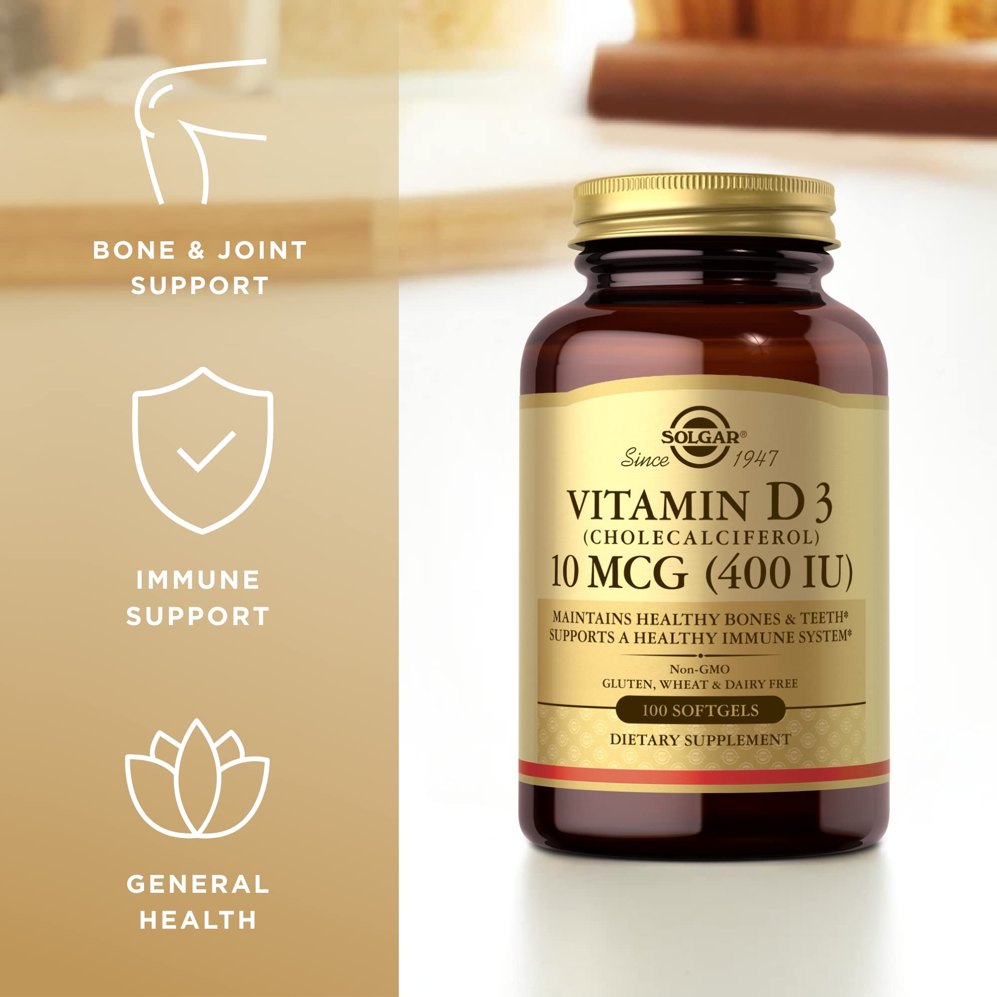 Solgar D3 immune support softgel in everyday life context