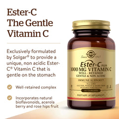 Solgar Ester-C Plus 1000 mg, empaque en caja para fácil almacenamiento.