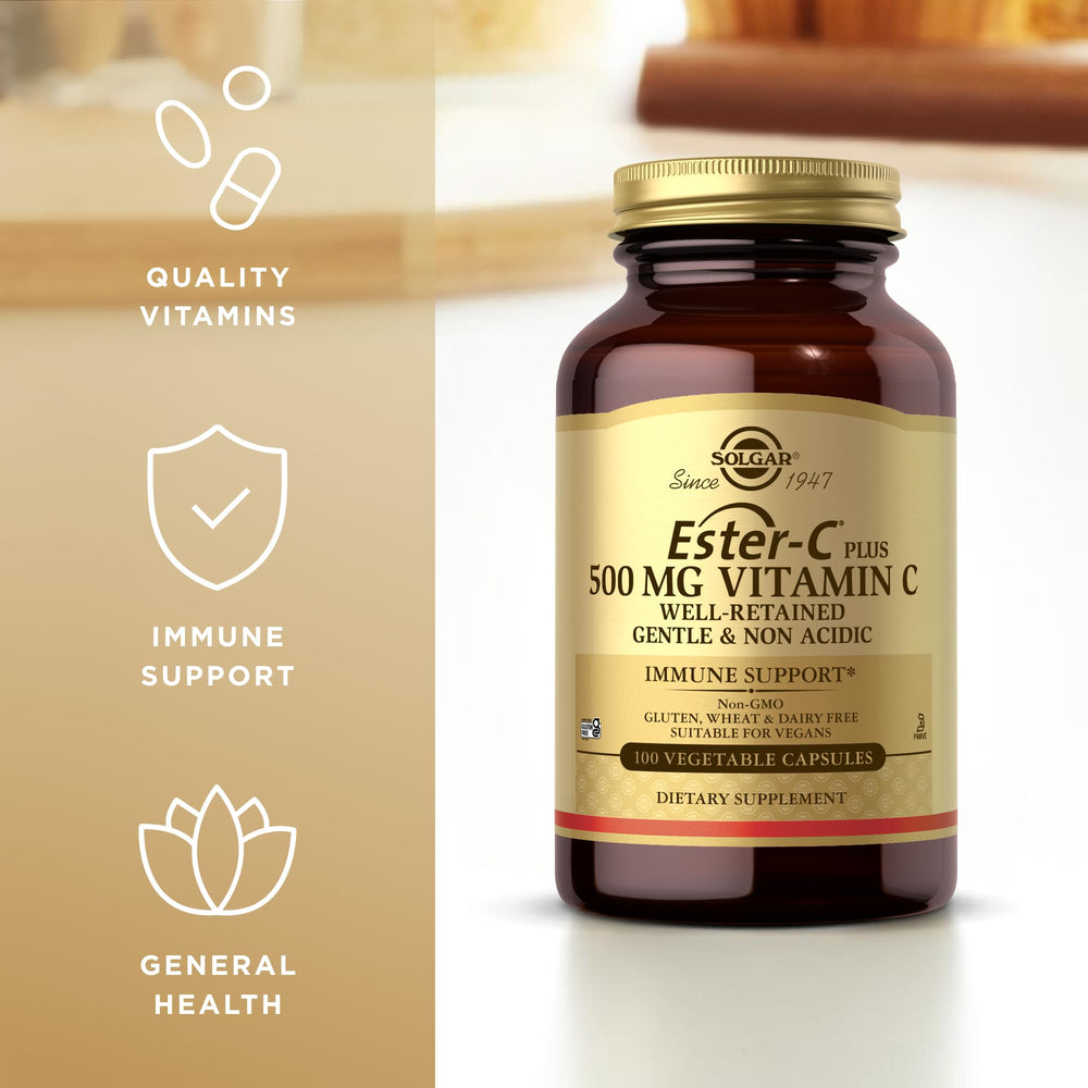 Solgar Ester-C Plus bioflavonoids, acerola, and rose hips illustration