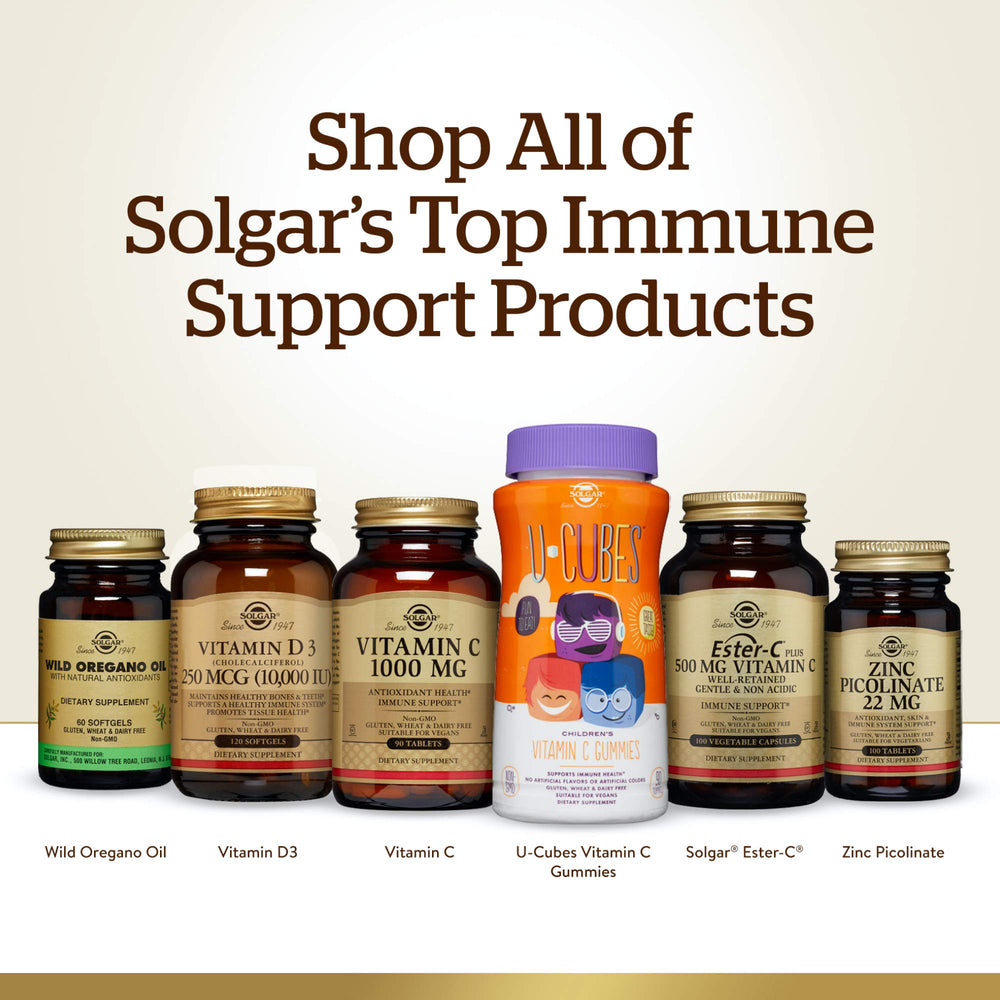 Solgar Ester-C Plus bottle on kitchen counter during morning routine