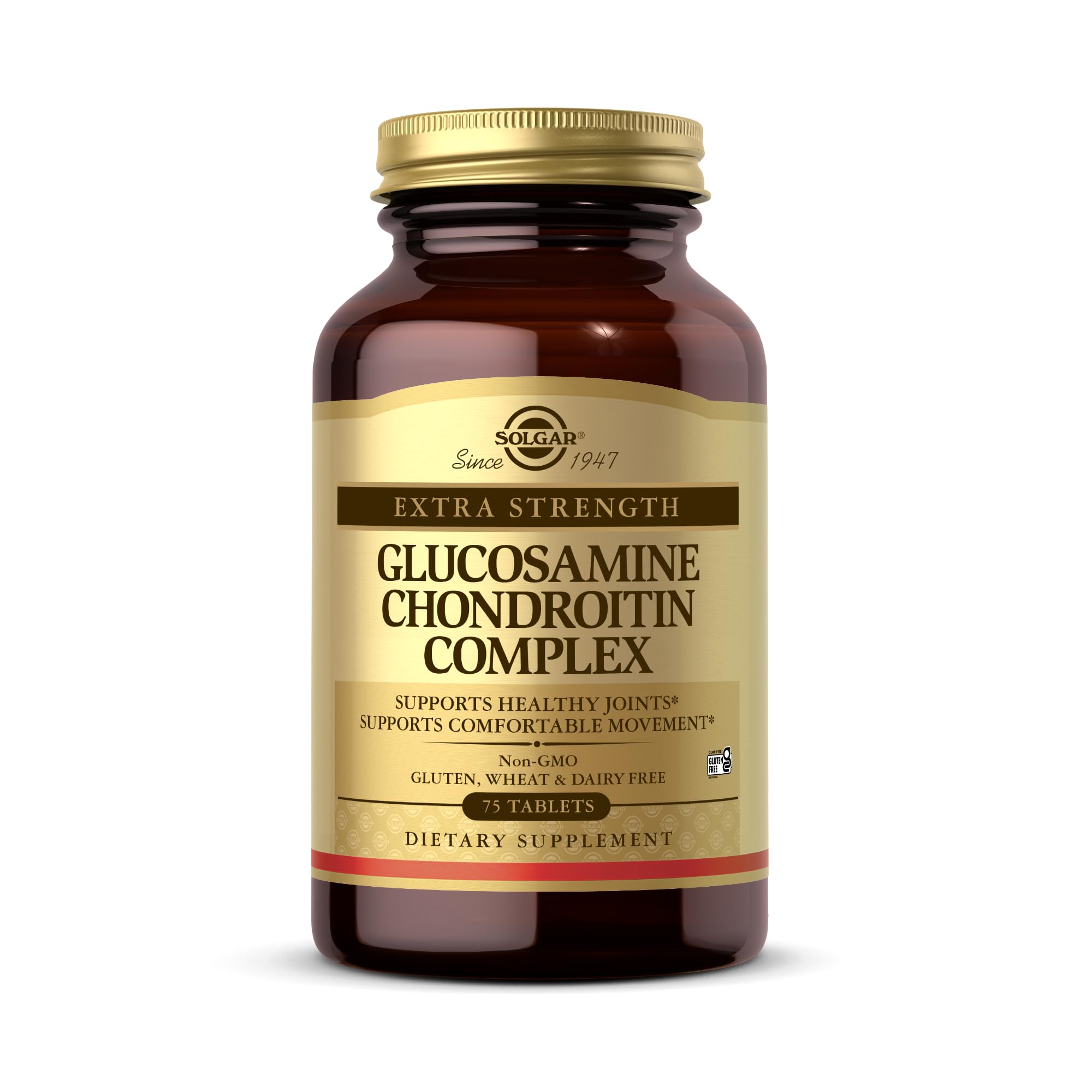Solgar extra-strength glucosamine chondroitin tablets bottle for joint support
