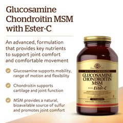 Solgar glucosamine chondroitin MSM tablets on blister pack for daily use