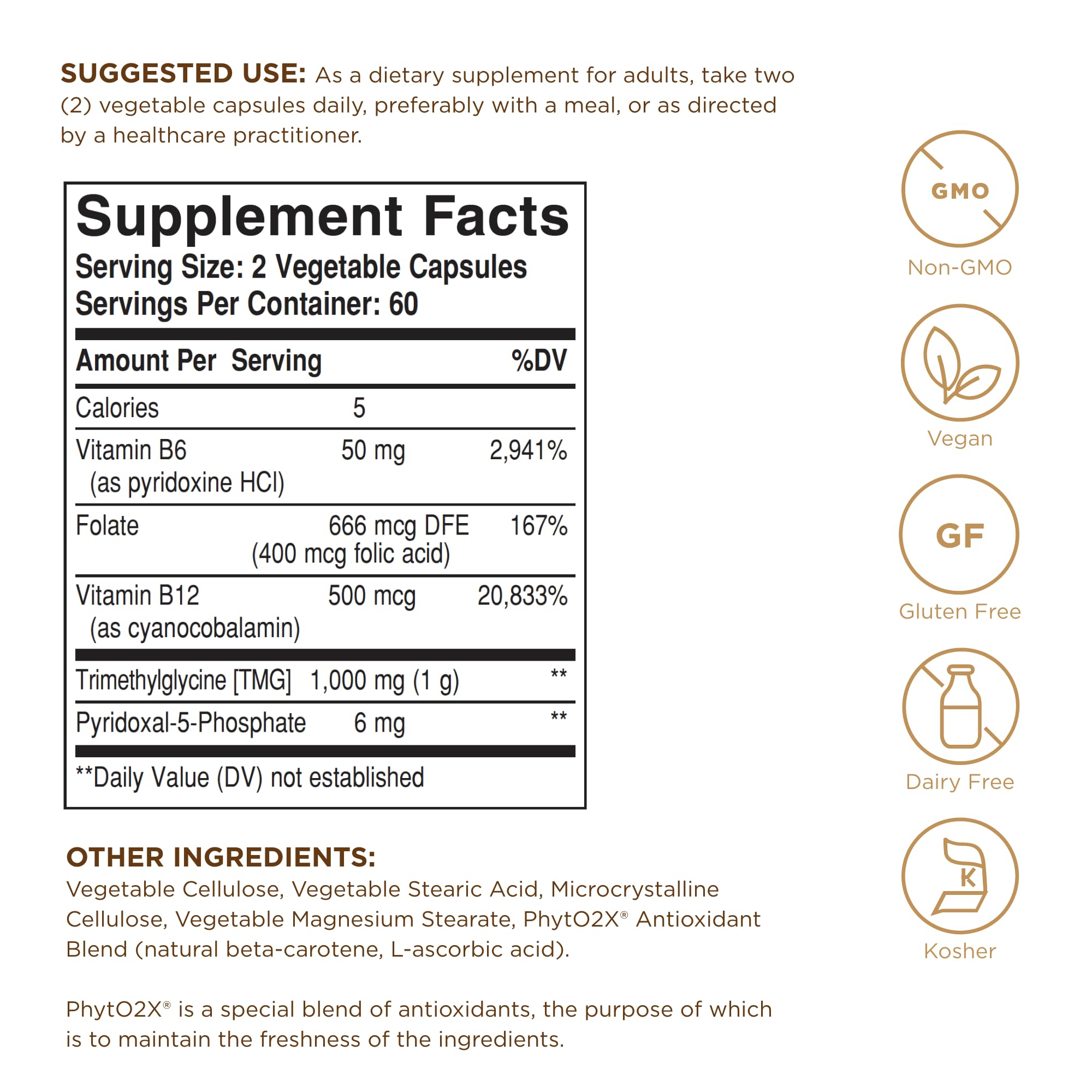 Solgar Homocysteine Modulators 120 VCaps capsules ready for daily intake