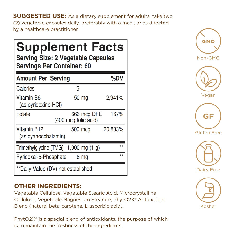 Solgar Homocysteine Modulators 120 VCaps capsules ready for daily intake