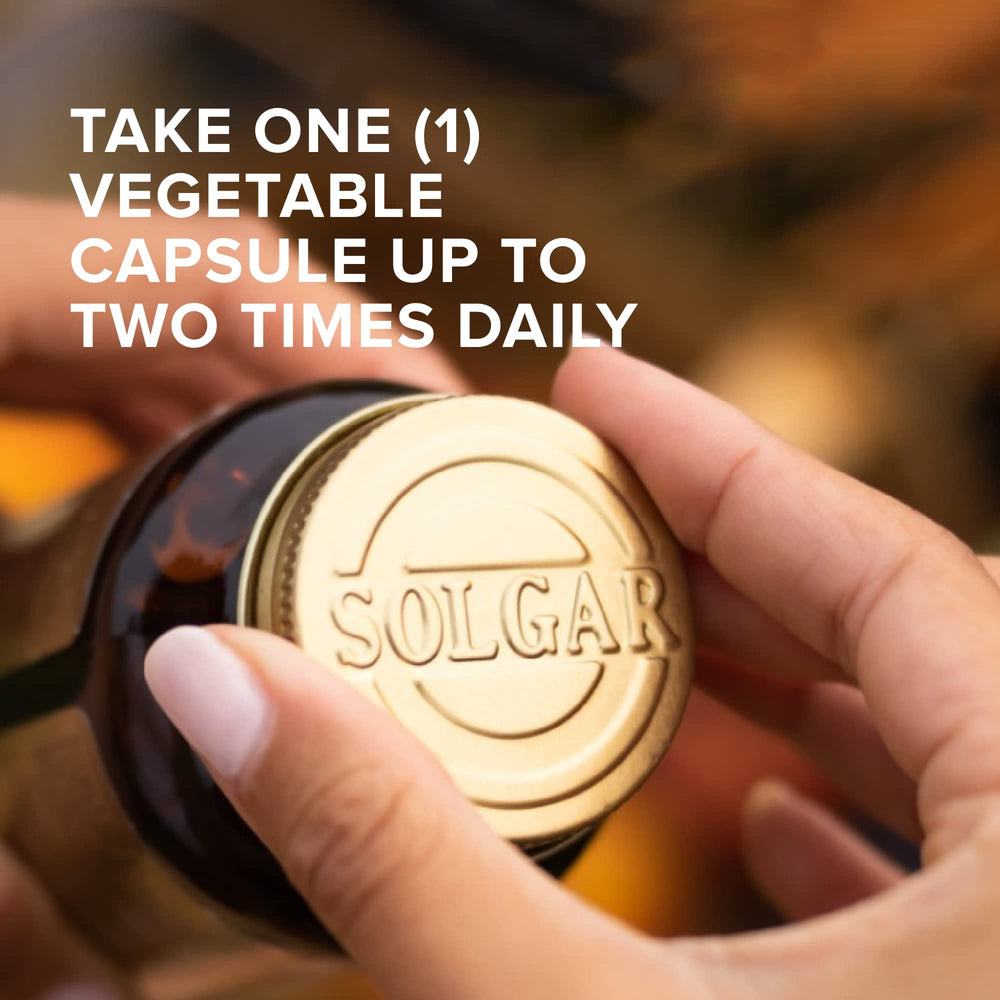 Solgar L-Lysine label view emphasizing non-GMO, vegan, and gluten-free features
