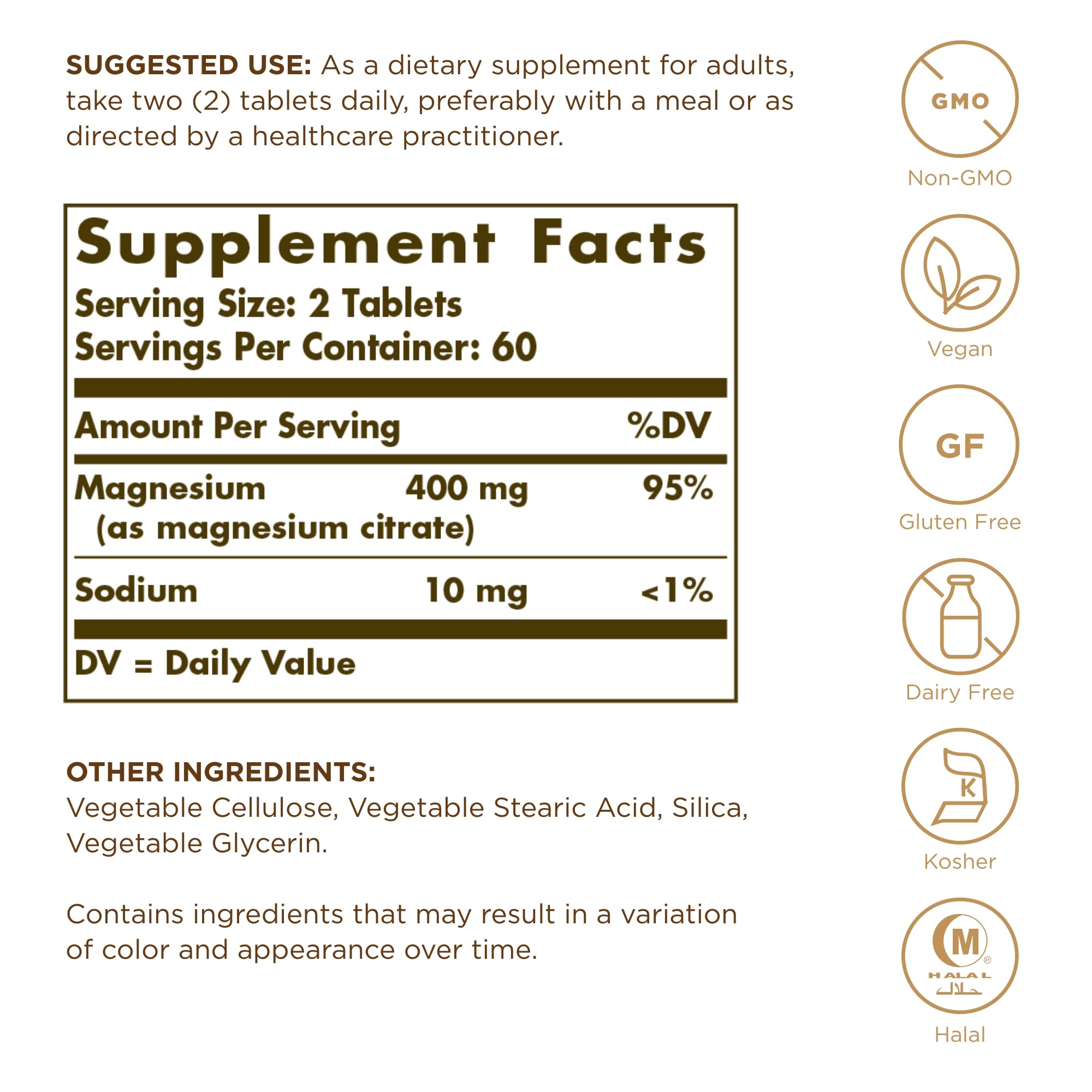 Solgar Magnesium Citrate bottle pouring for daily energy support.