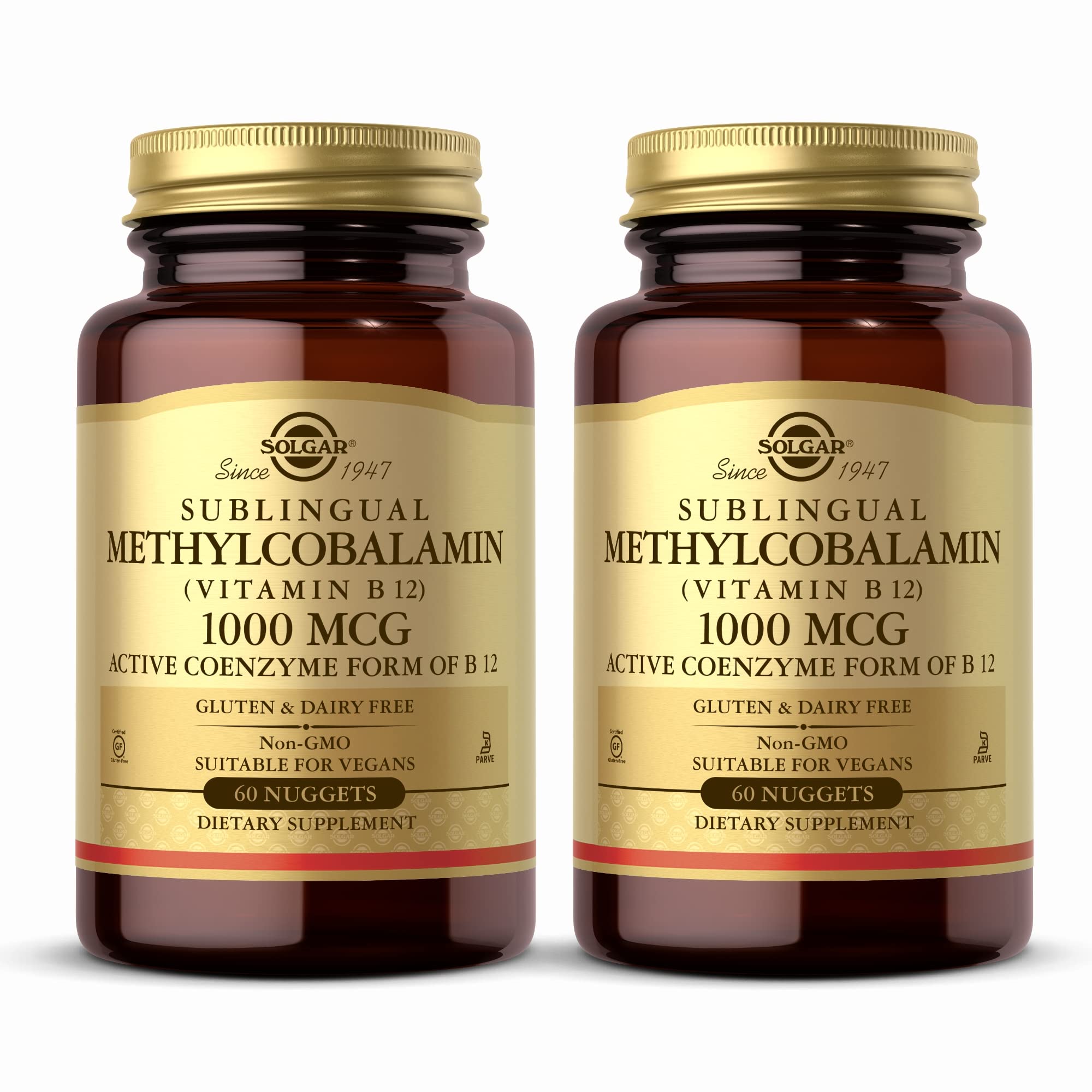Solgar Methylcobalamin 1000mcg nuggets bottle front for convenient energy support.