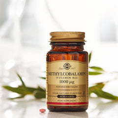 Solgar Methylcobalamin 1000 mcg Nuggets label front highlights high-potency vitamin B12.