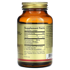 Solgar phosphatidylserine bottle label highlights gluten-free and dairy-free status