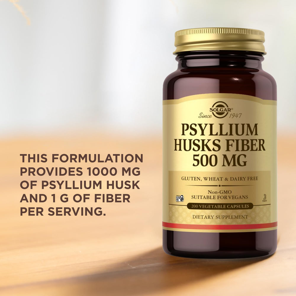 Solgar Psyllium Husks Fiber packaging on store shelf