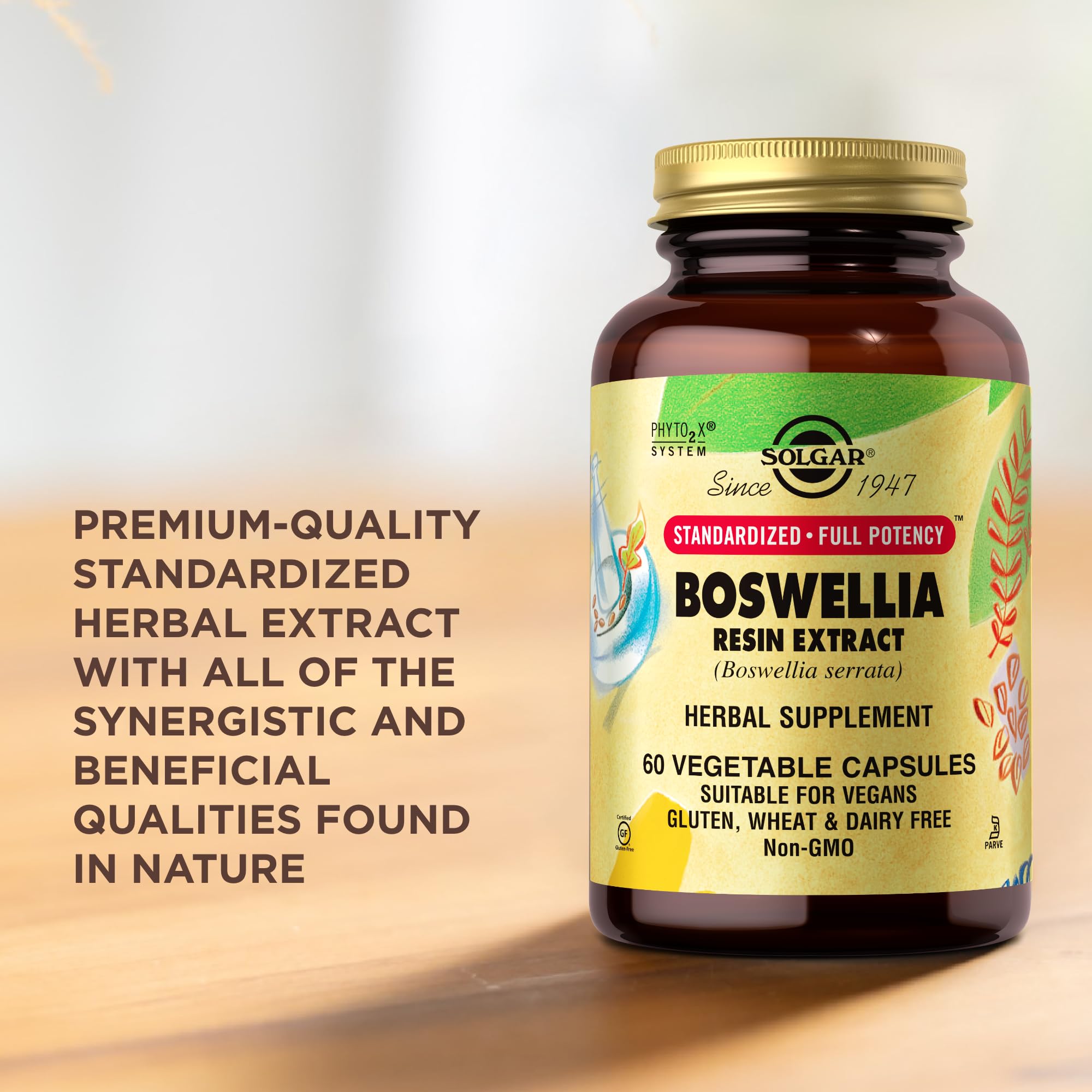 Caja abierta de Solgar Boswellia muestra envase y cápsulas