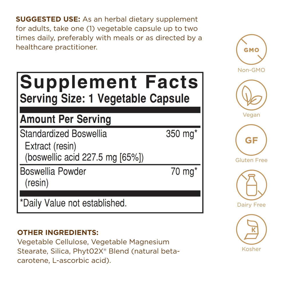Solgar SFP Boswellia, cápsulas de 60 para consumo diario