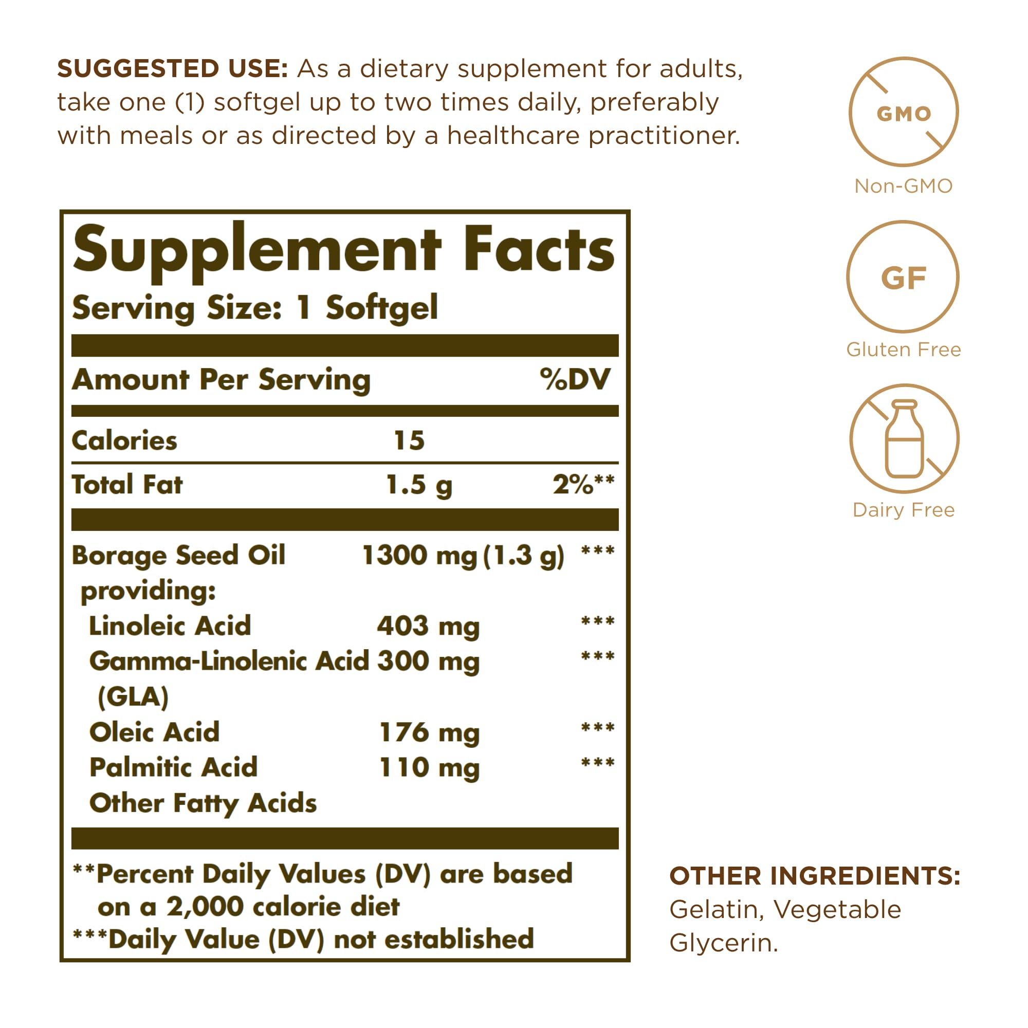 Solgar Super GLA 300mg softgel close-up shows small easy to swallow capsules