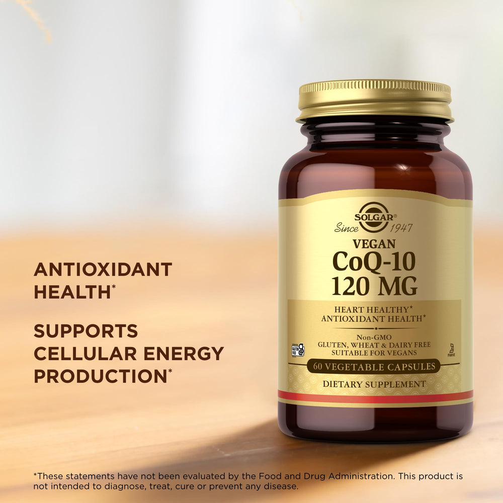 Solgar Vegan CoQ-10 kosher seal confirming quality.