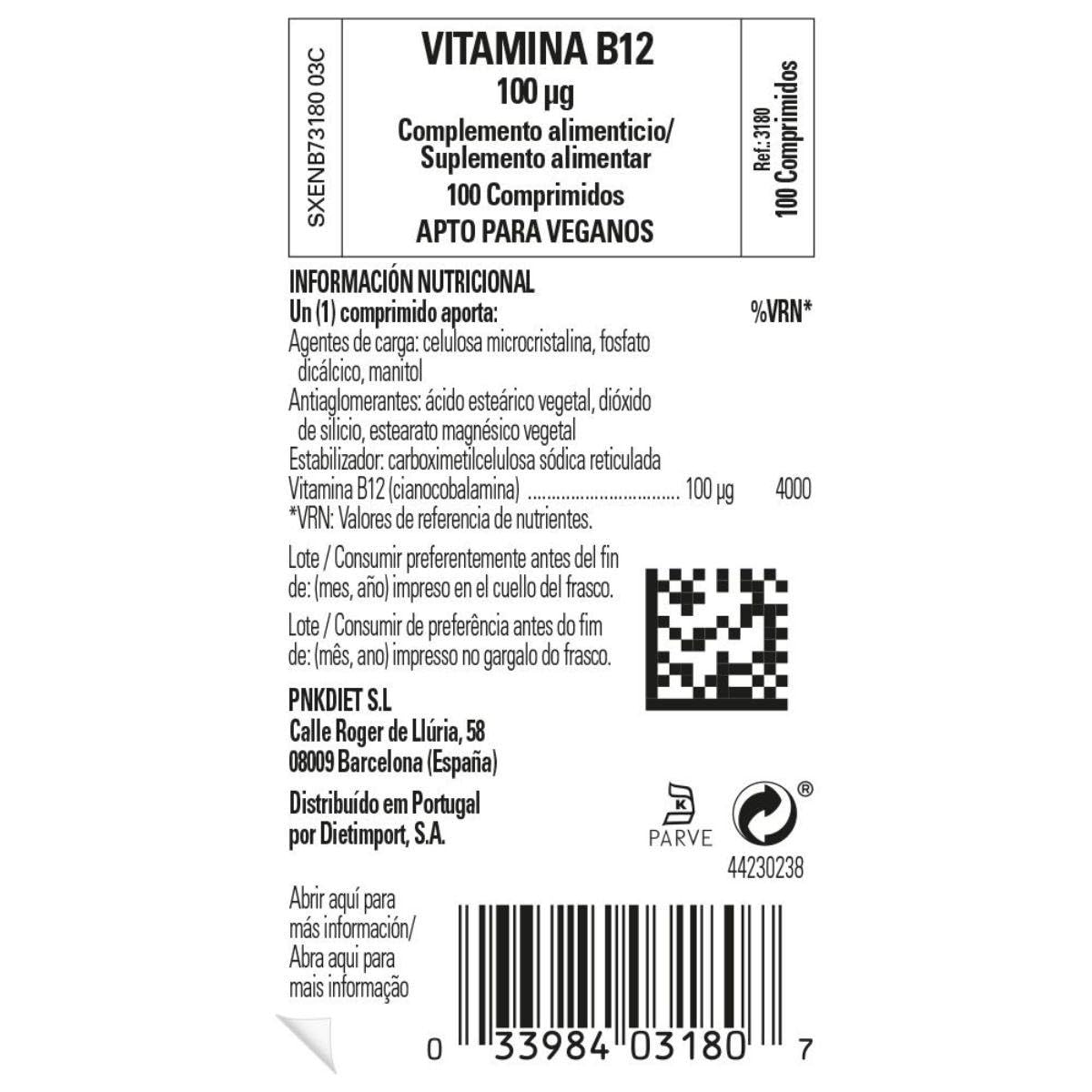 Solgar Vitamin B12 100ug label close-up signals quality.