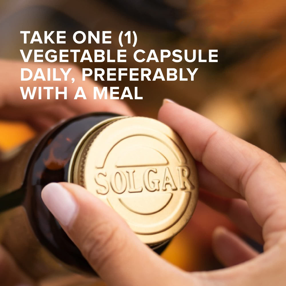 Solgar Vitamin D3 5000 IU label detail with dosage information.
