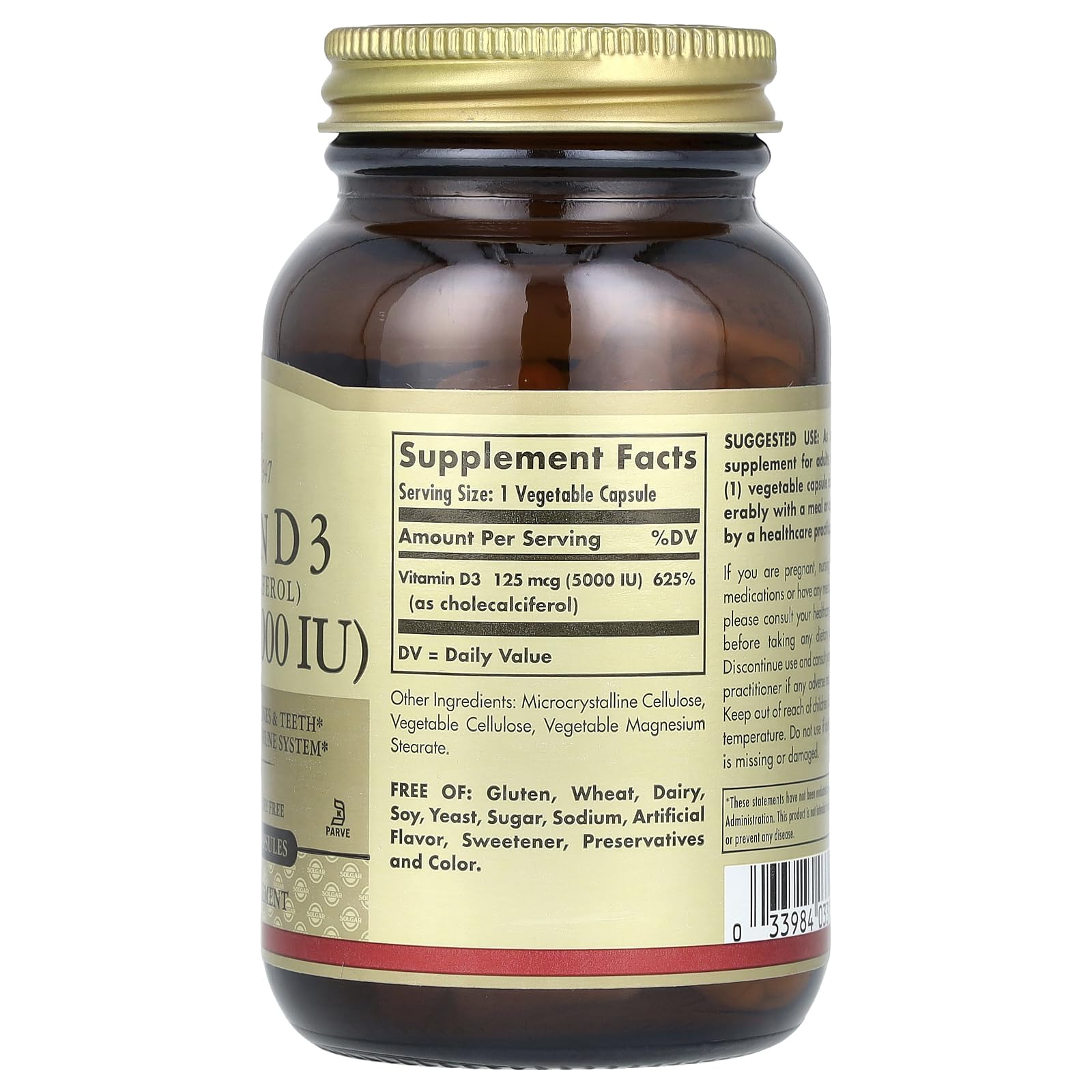 Solgar Vitamin D3 5000 IU pour illustrates easy daily use.