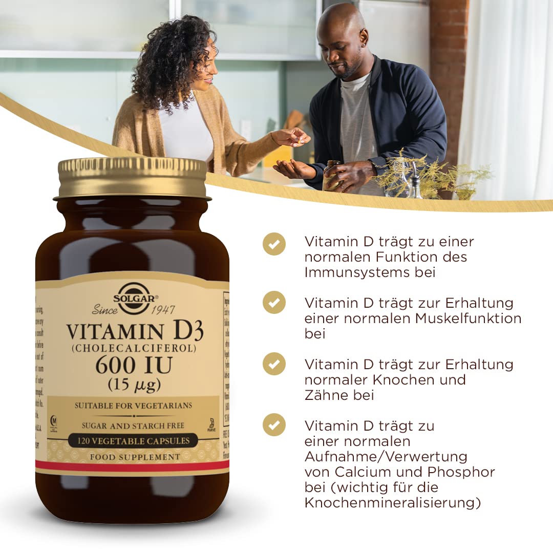 Solgar Vitamin D3 label detail highlights gluten-free, non-GMO, and Kosher credentials