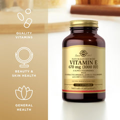 Solgar Vitamin E 670 mg bottle front label reads 1000 IU