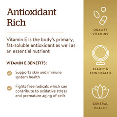 Solgar Vitamin E label indicates gluten-free and dairy-free nutrition.
