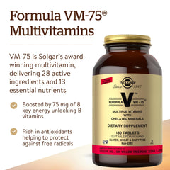 Solgar VM-75 chelated minerals graphic showing amino acid complexes.