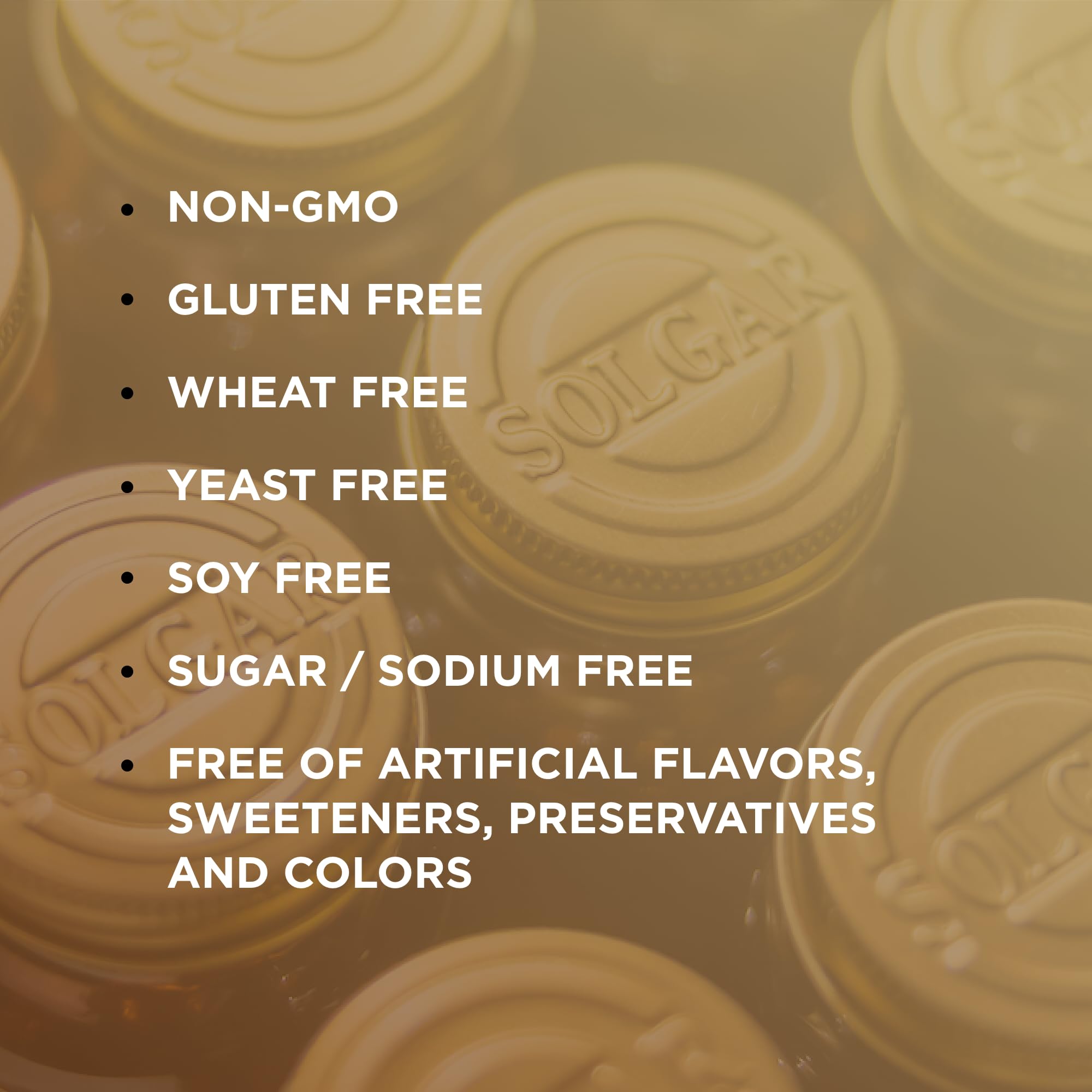 Solgar Zinc Picolinate ingredients panel notes non-GMO vegan and kosher