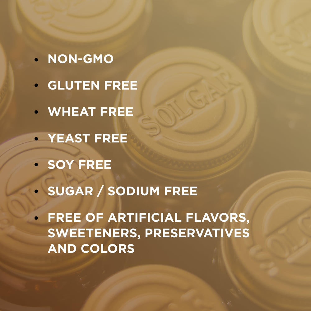 Solgar Zinc Picolinate ingredients panel notes non-GMO vegan and kosher