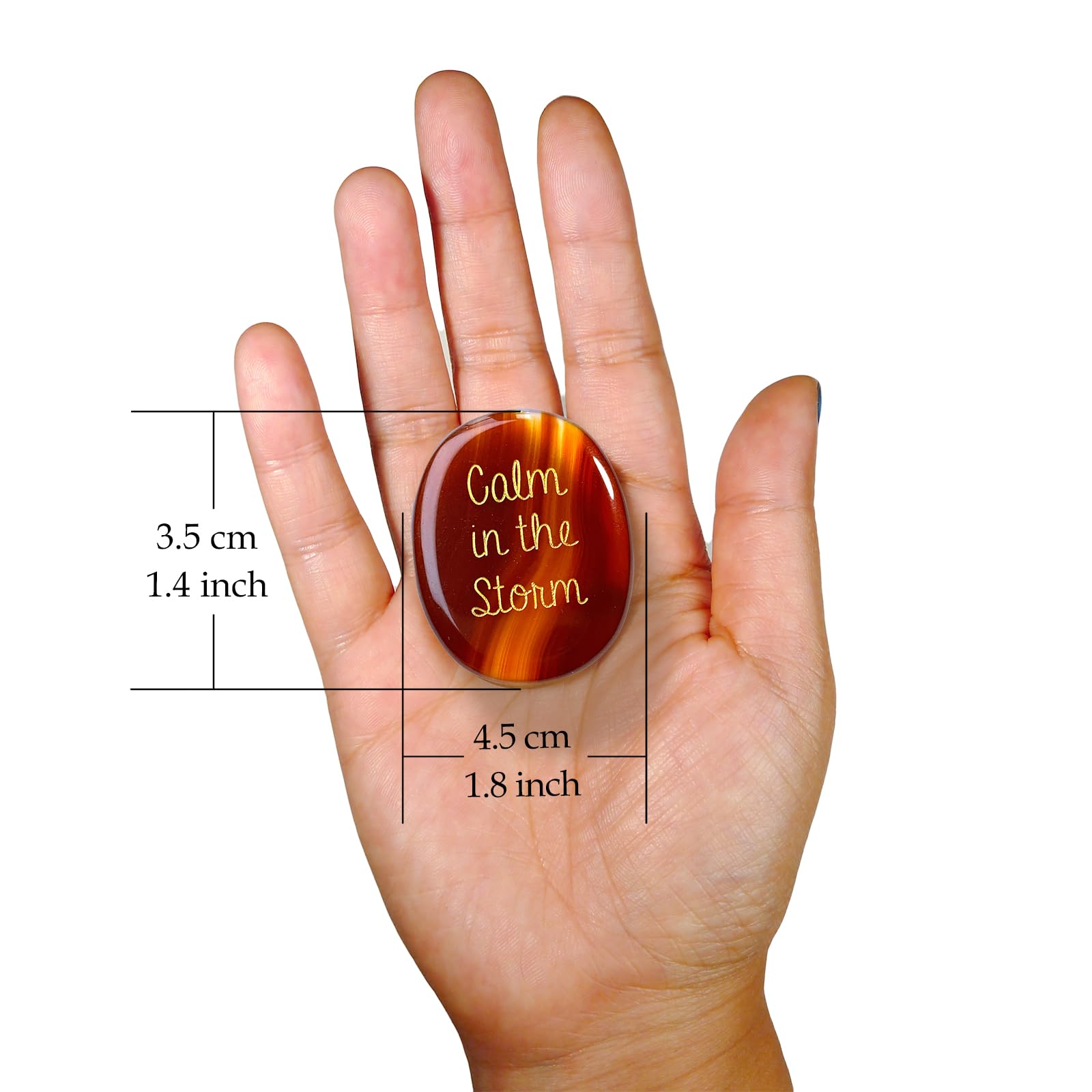 SOLICIEL Agate pocket-size crystal fits in the palm for discreet calm