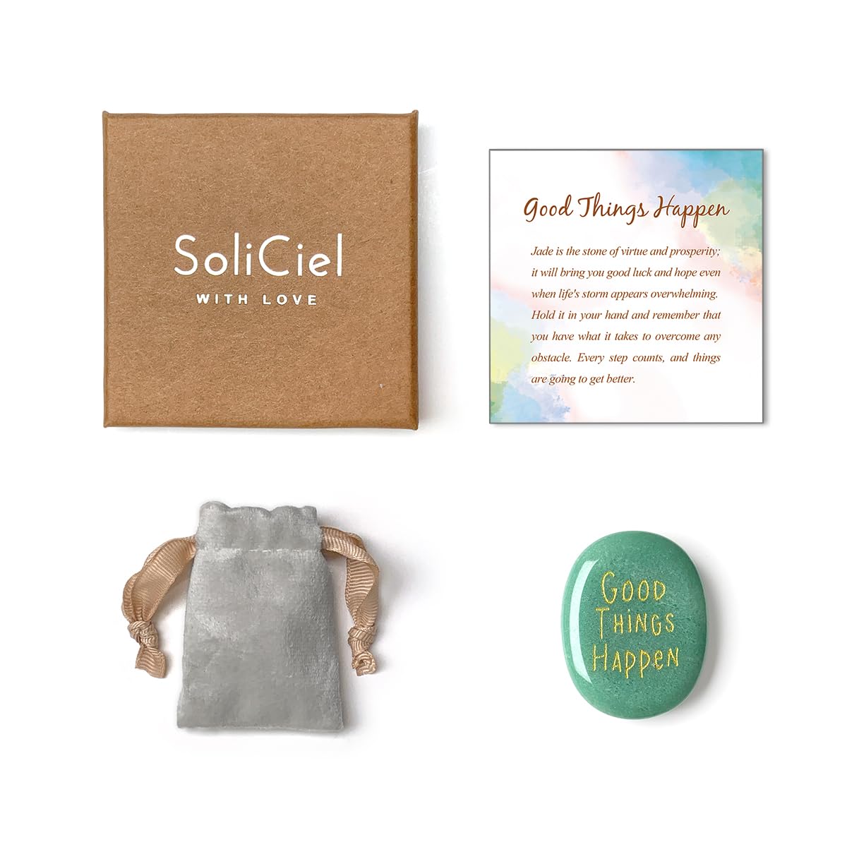 SOLICIEL Lucky Jade crystal packaging highlights ready-to-gift presentation
