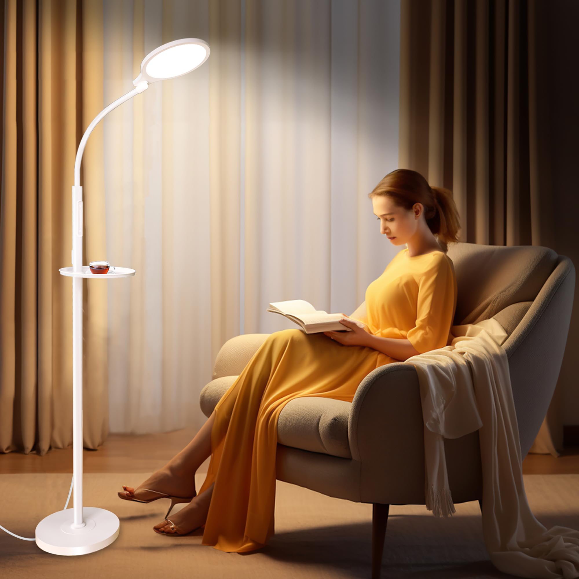 Solla Light Therapy Lamp delivers full-spectrum 11,000 lux for balanced daytime lighting.