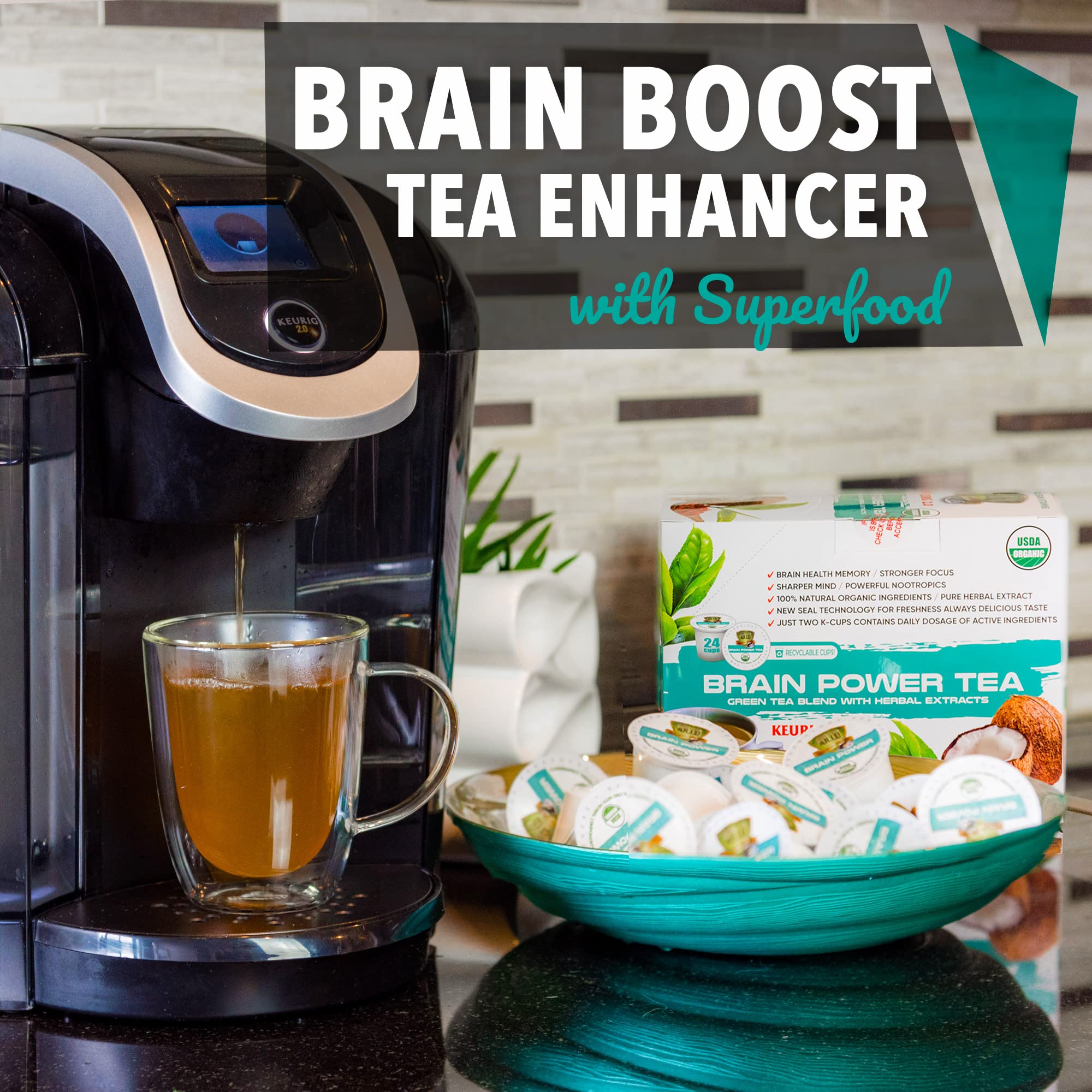 Sollo Brain Power label highlights MCT oil blend for natural energy