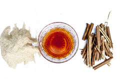 Solo Therapy Ashwagandha powder in a prepared beverage to support calm moments