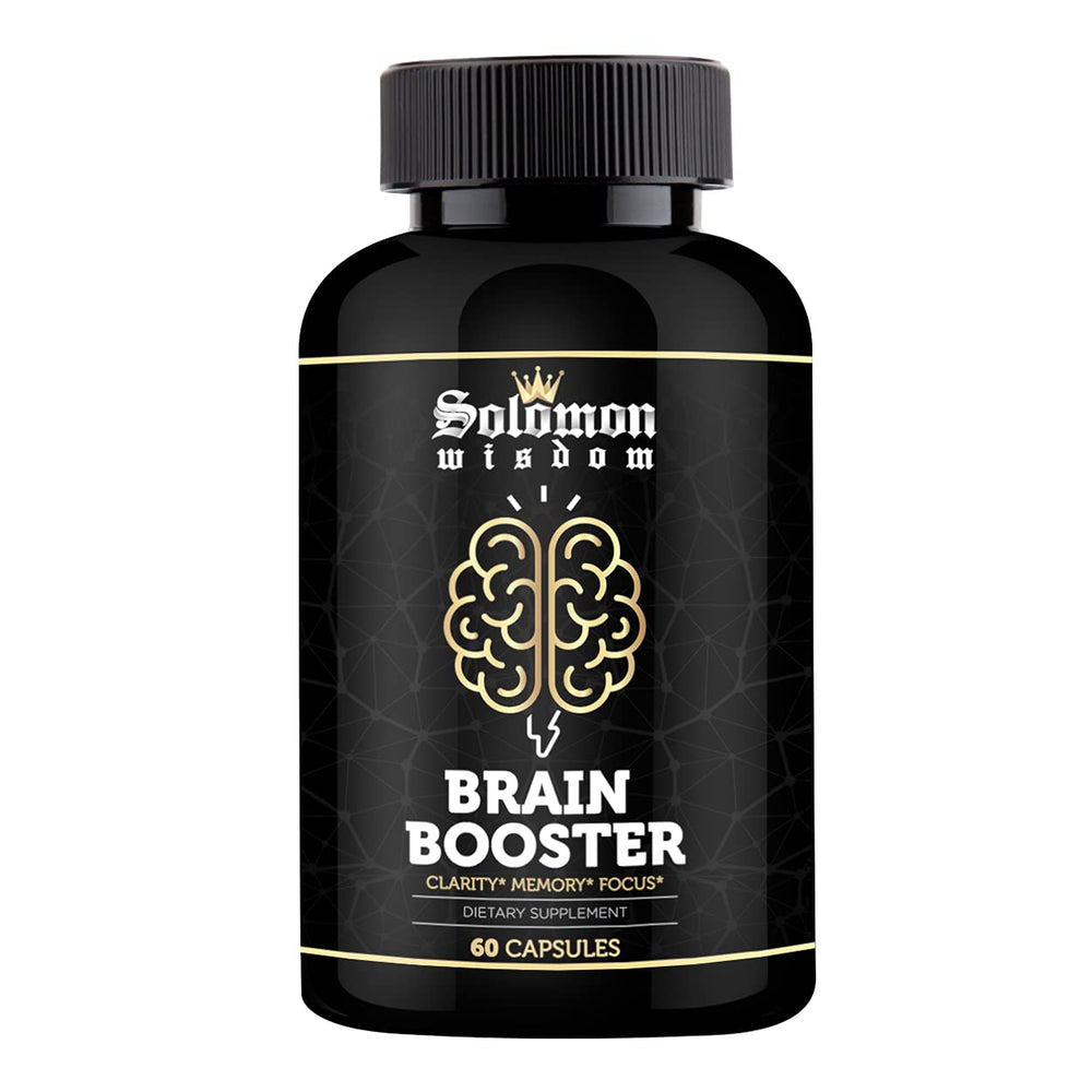 Solomon Wisdom Brain Booster bottle with capsules for focused study sessions