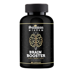 Solomon Wisdom Brain Booster bottle with capsules for focused study sessions