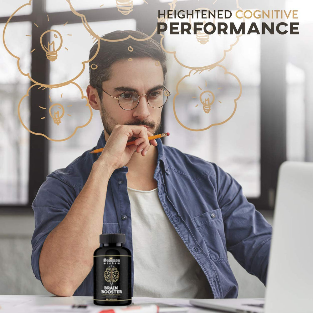 Solomon Wisdom Brain Booster ingredients close-up featuring Lion's Mane and Bacopa