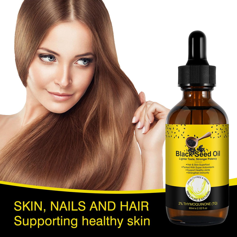 SOLOTREE Black Seed Oil amber bottle highlights premium cold-press formula.