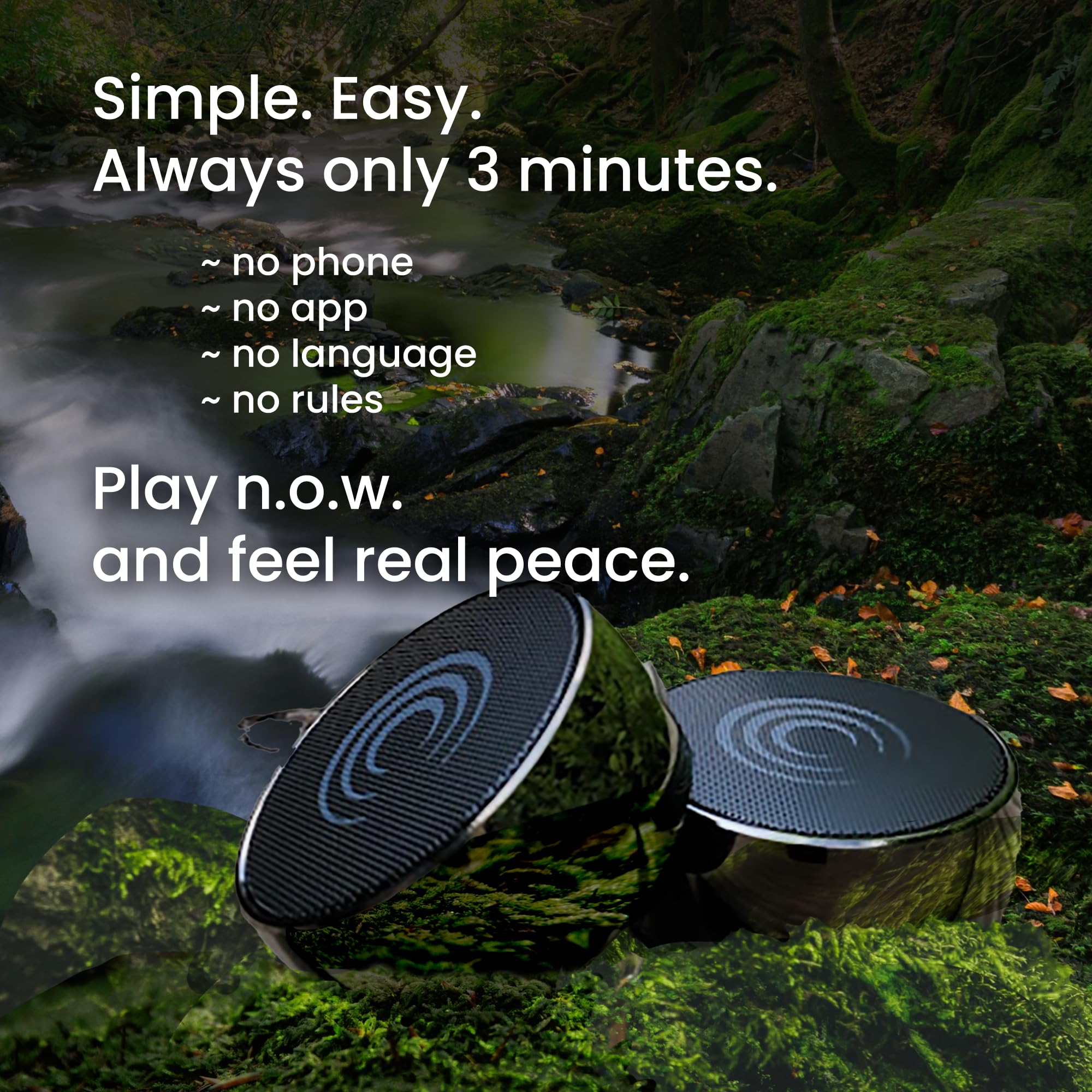 Solu n.o.w. Tone Therapy user wearing headphones for calm focus.