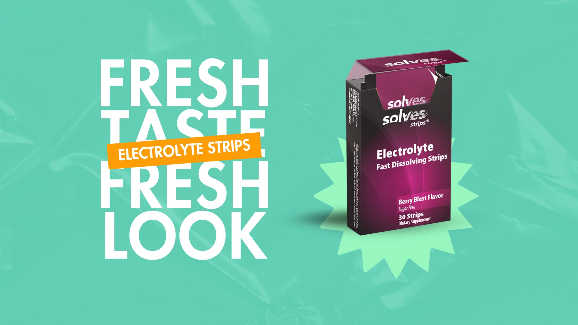 Solves Strips Berry Blast pack shows portable hydration for gym and travel.