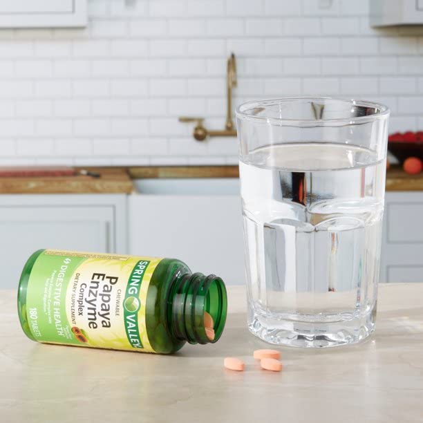 Somall gluten-free and lactose-free papaya enzyme tablets label emphasis on dietary comfort.