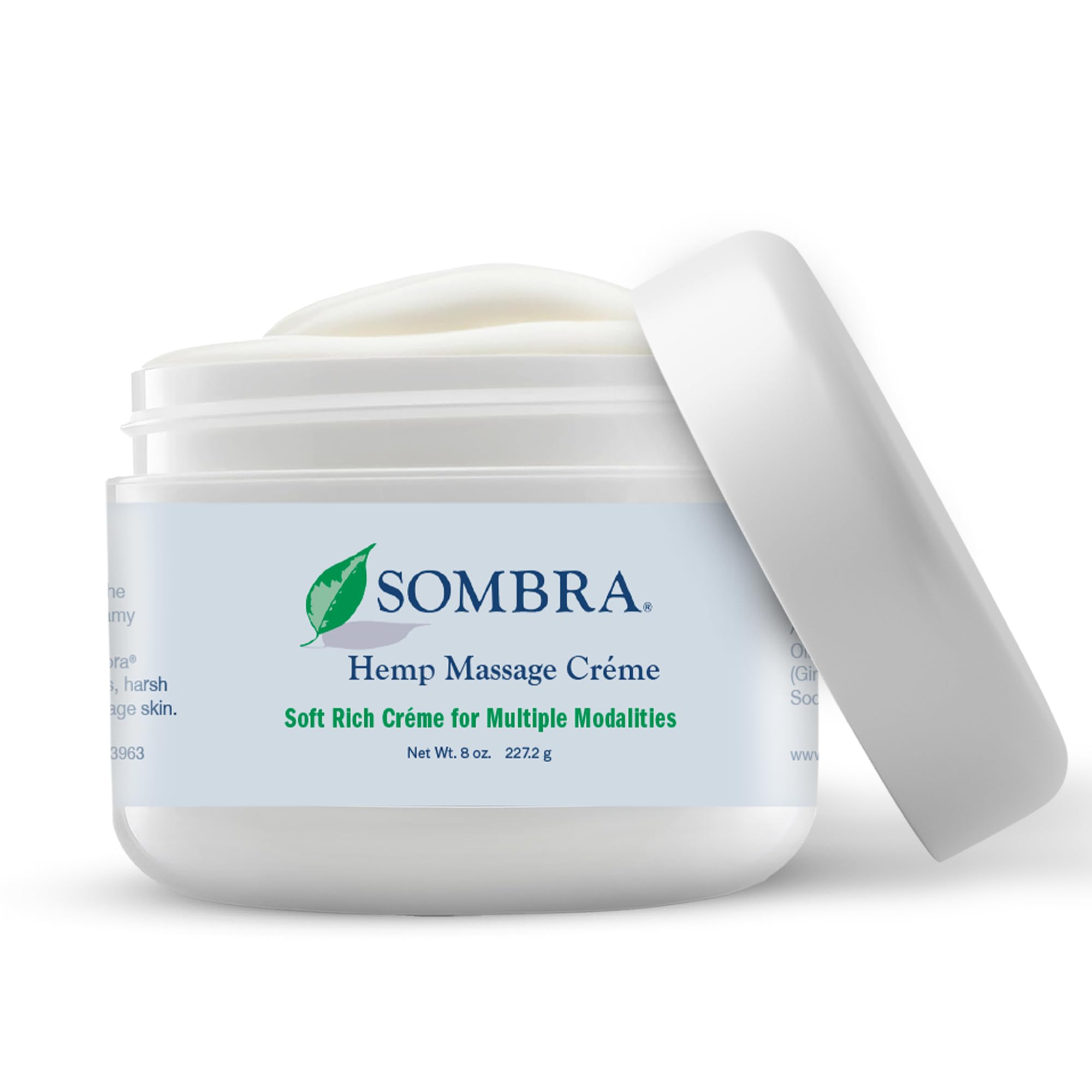 Sombra Hemp Massage Creme jar for relaxing sore muscles at home