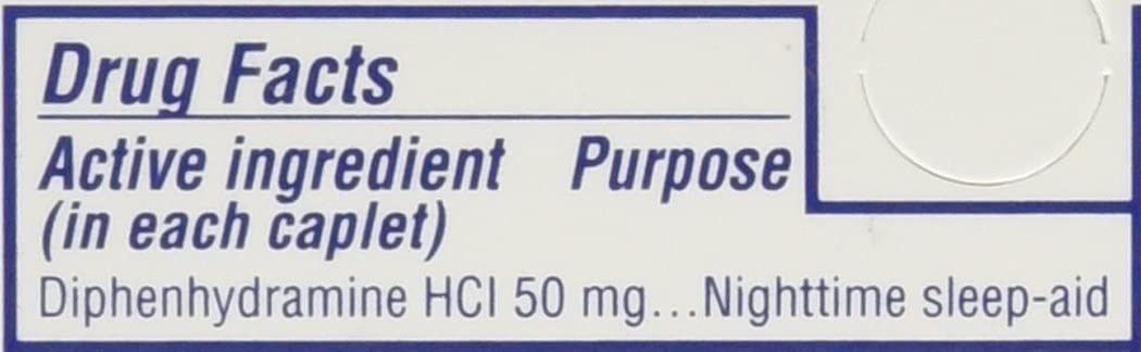 Sominex night-time use guidance on label supports bedtime routine