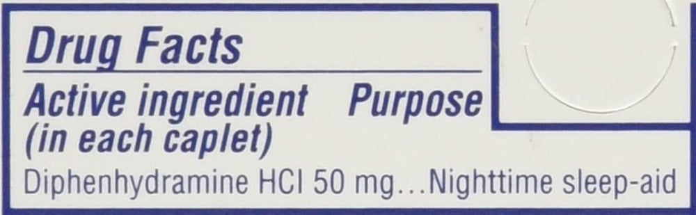 Sominex night-time use guidance on label supports bedtime routine