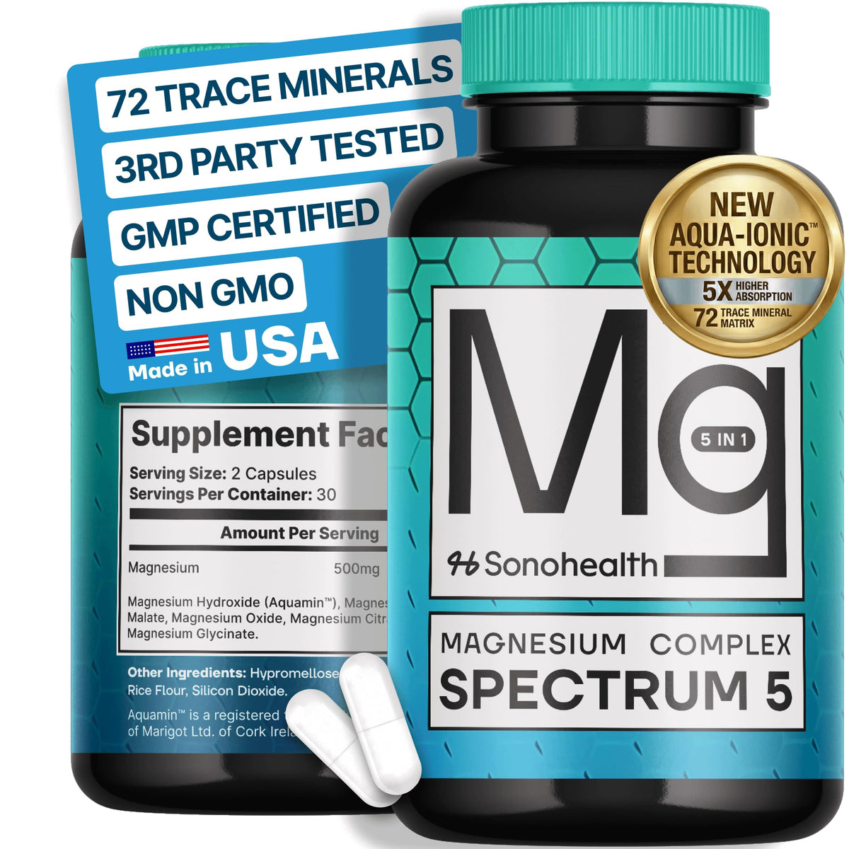 SonoHealth Spectrum5 Aqua Ionic absorption enhances mineral uptake for daily wellness.