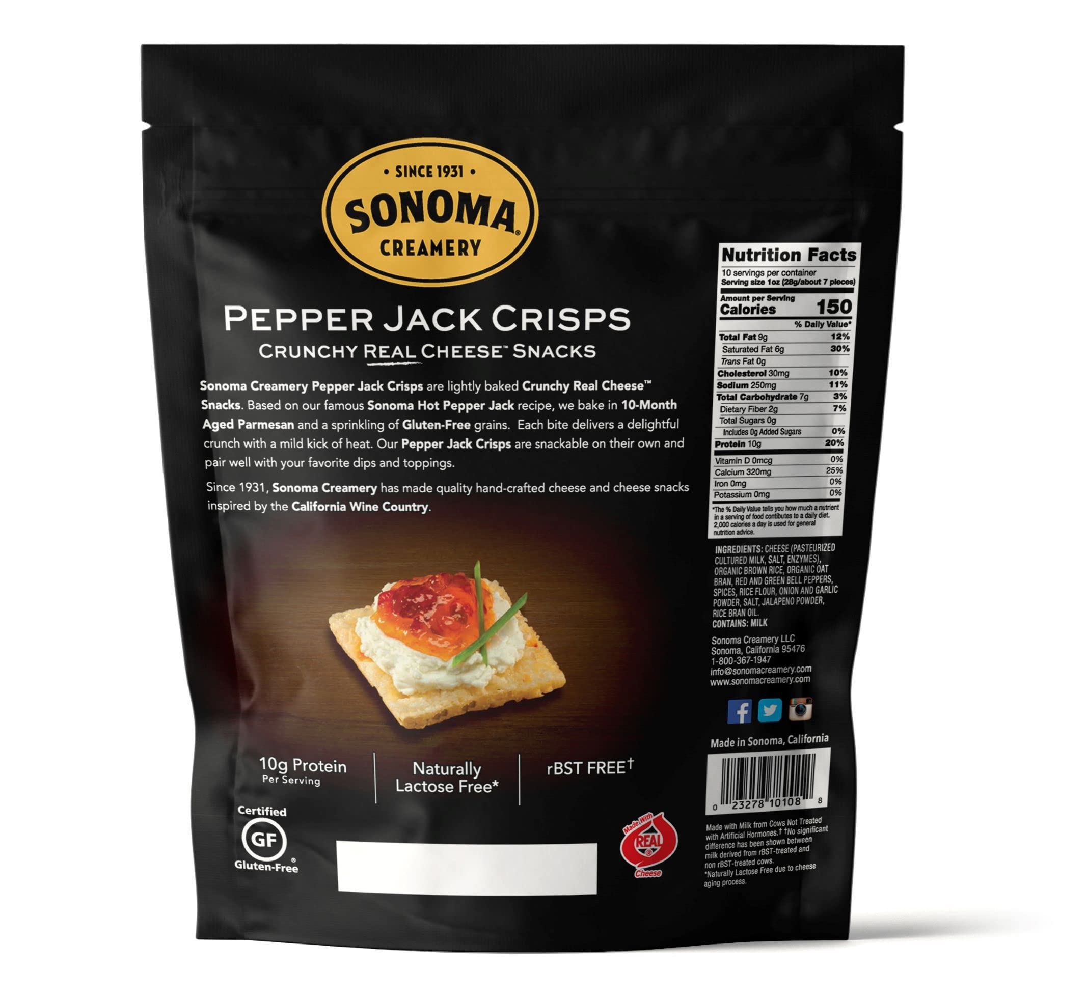 Close-up of Pepper Jack crisps showing golden crunchy texture.