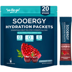 Sooergy electrolytes packets cherry pomegranate sachets ready to mix