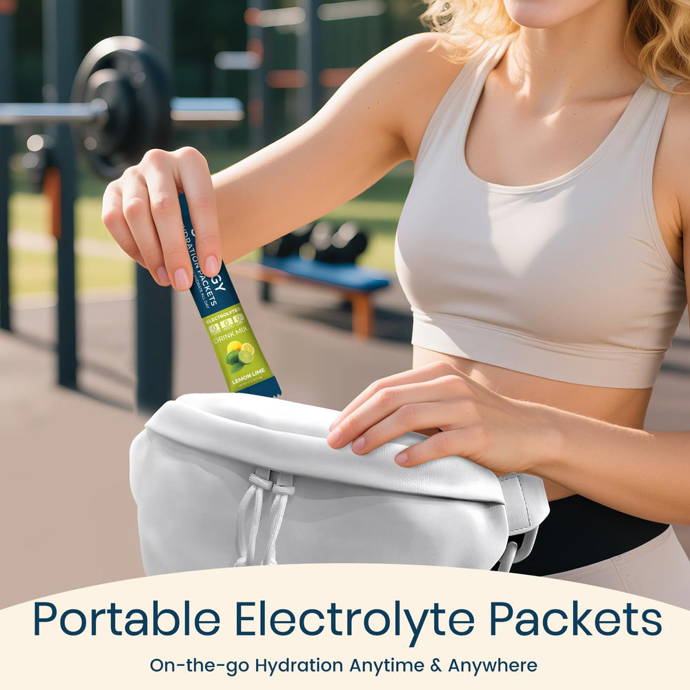Sooergy vitamin-rich electrolyte packets displayed for daily energy support