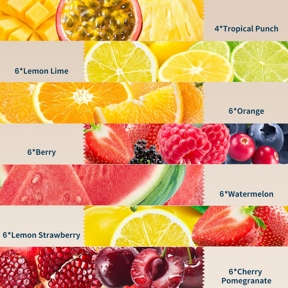 Sooergy passion-fruit electrolyte packet supports quick rehydration in heat.